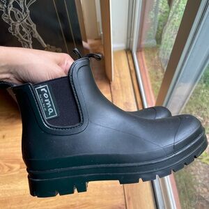 Roma Kids Black Chelsea Waterproof Rain Boots